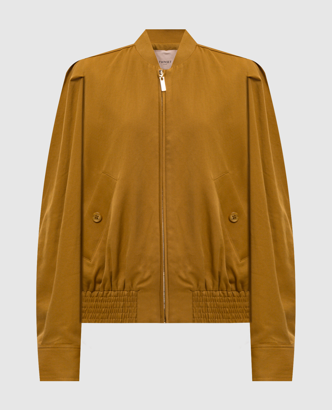 Коричневий бомбер з льоном