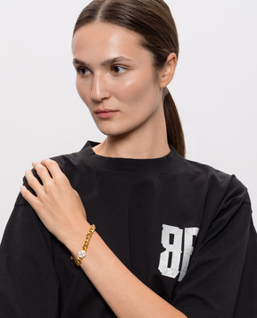Off-White Золотистий бласлет-ланцюжок з емблемою Arrow OWOA12RC99MET001
