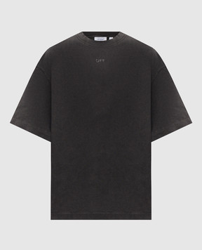 Off-White Серая футболка принтом Swimming 44MAA120F26J00T