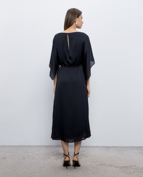 Peserico Темно-синее платье с цепочкой мониль E0239001516