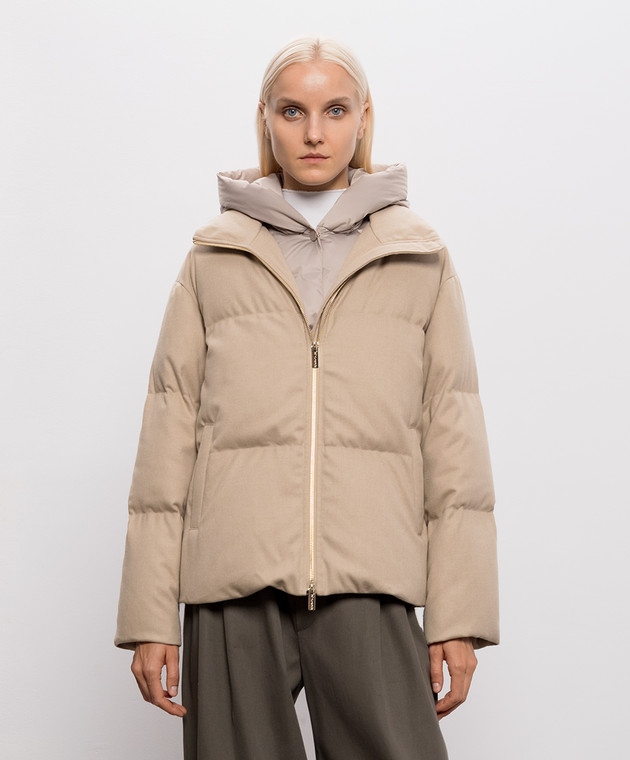 Be Florence Бежева пухова куртка EM2656B зображення 3