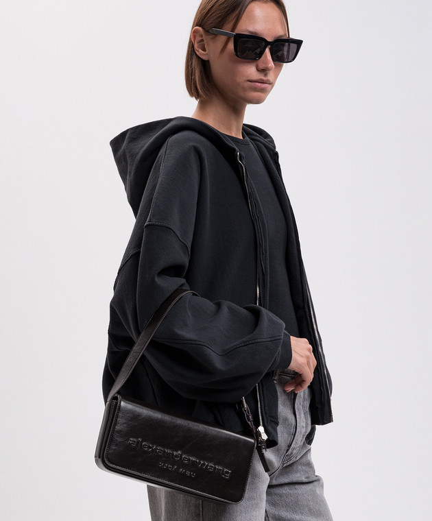 Alexander Wang Бордова шкіряна сумка з фактурним логотипом 20426K55L зображення 2