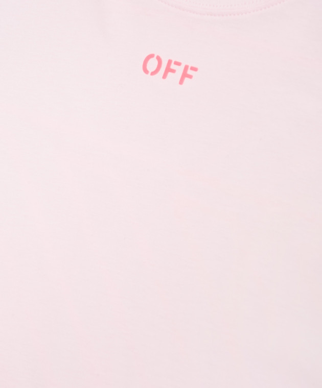 Off-White Дитяча рожева футболка з принтом логотипа 44GAA001S26J006 зображення 3