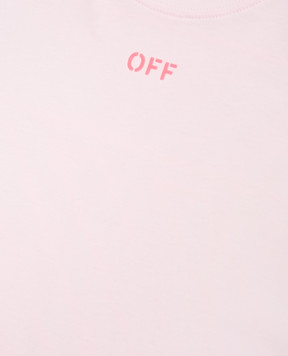 Off-White Дитяча рожева футболка з принтом логотипа 44GAA001S26J006