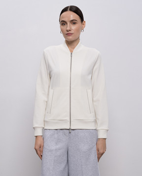 Peserico Біла спортивна куртка з ланцюжком моніль A12572J06906A