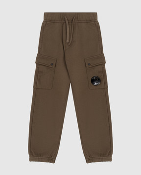 C.P. Company Детские джоггеры-карго цвета хаки с патчем логотипа CMP00ZLCA691014