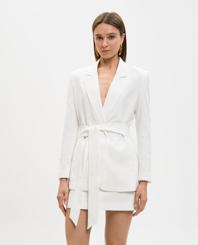 Twinset Жакет кольору айворі на запах з вишивкою 261TE2020