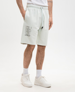 Off-White Зелені шорти з принтом Double Arrow 44MCI013S26F004