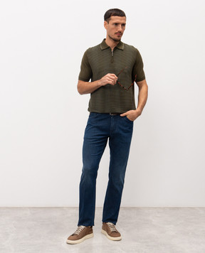 Stefano Ricci Зелене поло з шовком K818104P31F26170