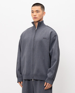 Juun.j Сірий кардиган з вишивкою логотипа JC6251P713