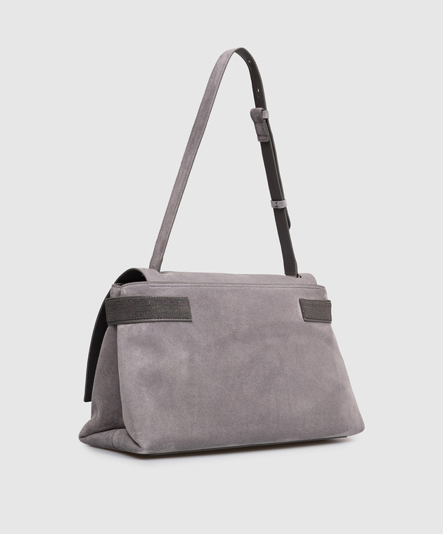Brunello Cucinelli Серая замшевая сумка-мессенджер MBDLB2816P изображение 3