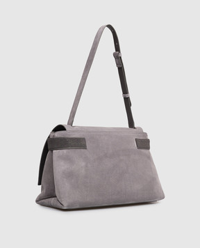 Brunello Cucinelli Серая замшевая сумка-мессенджер MBDLB2816P