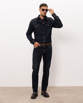 Dolce&Gabbana Сині джинси слім з нашивкою логотипа GY07CDG8PM5