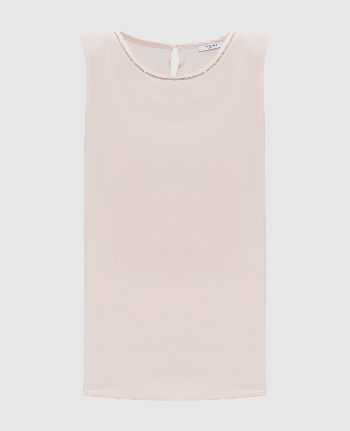 Бежевый топ из шелка