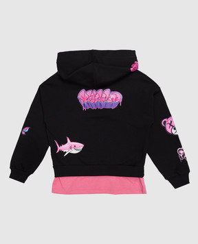 Sprayground Дитяче чорне худі Graffiti SPY1449EBLK