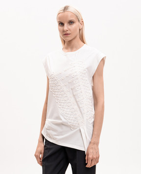 Alexander McQueen Асиметричний топ кольору айворі 871132QZARW