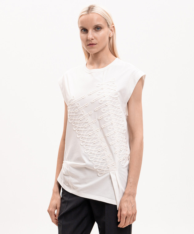 Alexander McQueen Асиметричний топ кольору айворі 871132QZARW зображення 3