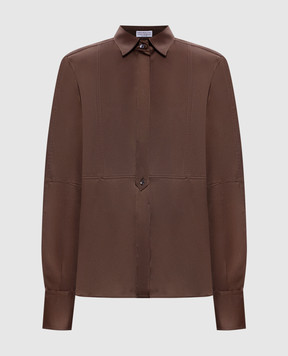 Brunello Cucinelli Коричневая блуза из шелка M0C59NR516