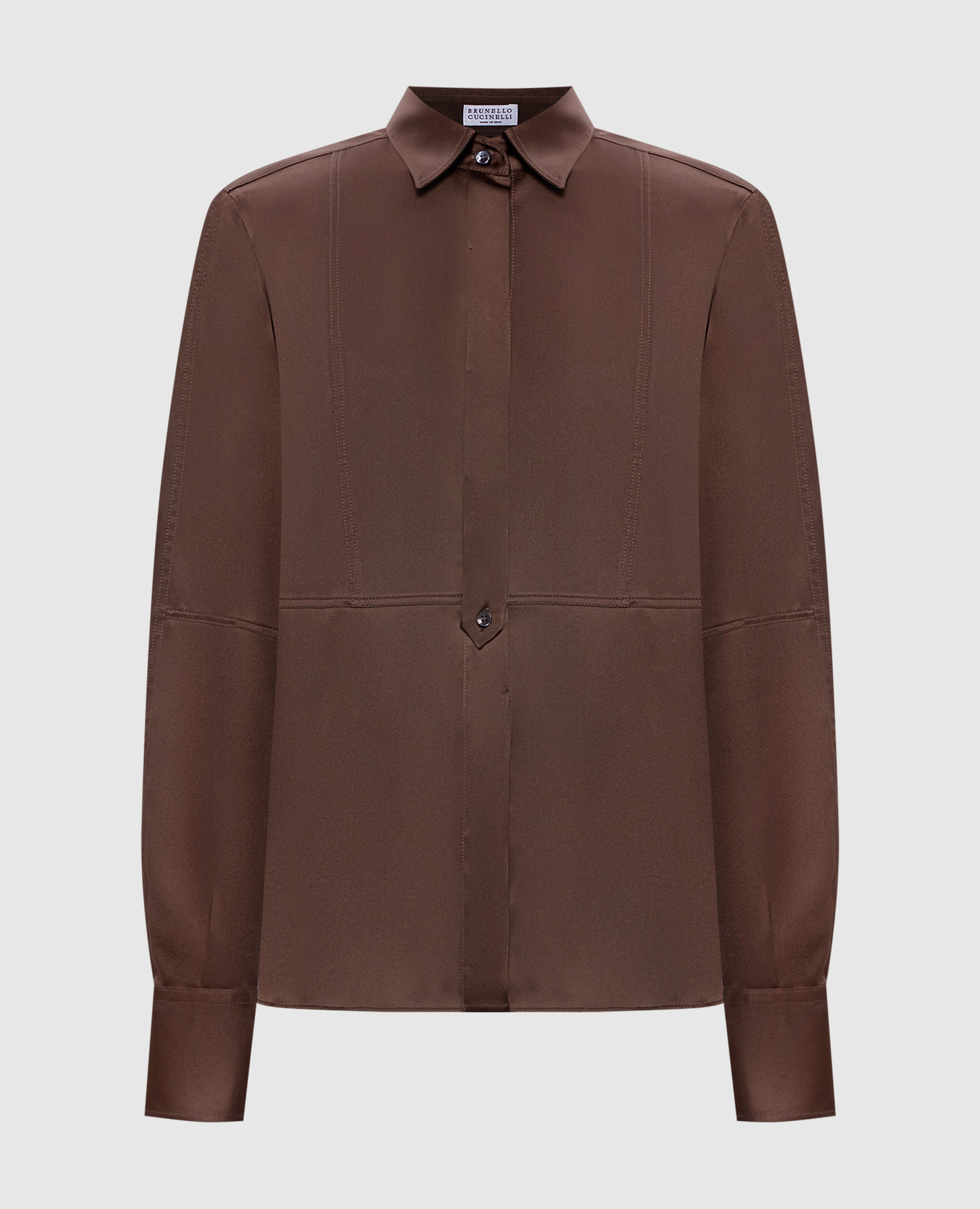 

Коричневая блуза из шелка, Коричневый, Блузы