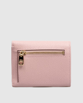 Dolce&Gabbana Рожеве шкіряне портмоне з металевою пластиною BI0770A1001