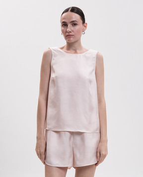 Loulou de Saison Розовый топ Gema из шелка с открытой спиной GEMA