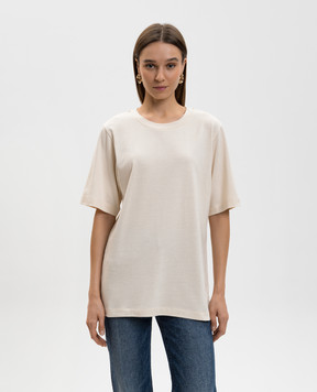 Khaite Бежевая футболка Allen из шелка 24464219