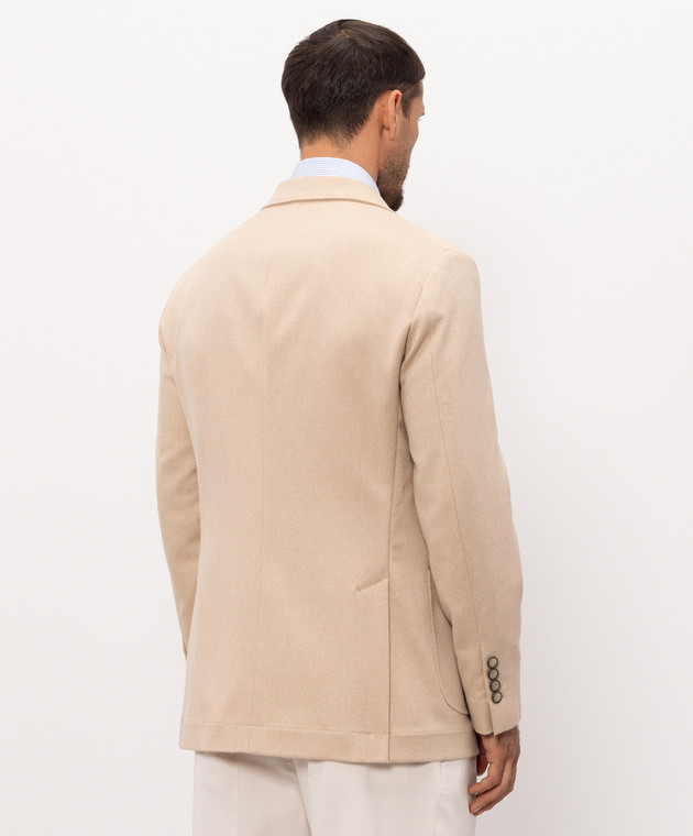 Brunello Cucinelli Бежевый пиджак из шерсти верблюда MV4617BBDH изображение 4