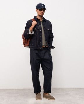 Brunello Cucinelli Поло цвета хаки M29800145