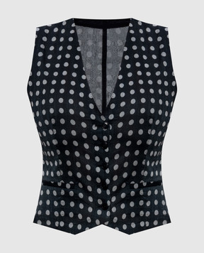 Ermanno Scervino Черный жилет из шелка в горох D486N700XPN