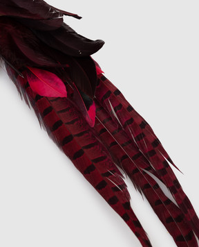 Shishi Золотистая ёлочная игрушка Bird с перьями фазана 49514