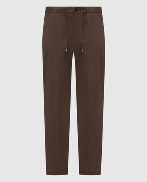 Enrico Mandelli Коричневые брюки с льном GYM02B5654