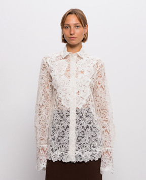 Ermanno Scervino Блуза из кружева цвета айвори D492K389APEXQ