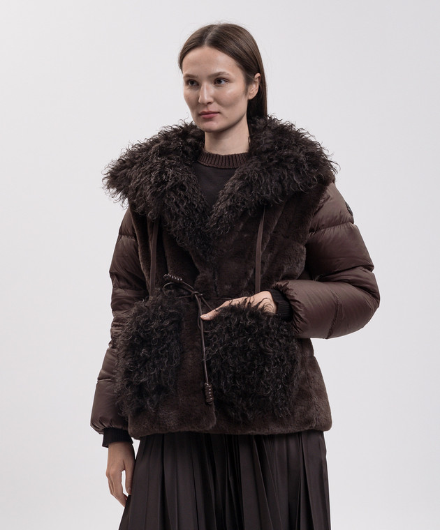 Moncler Коричневая пуховая куртка-трансформер Immersif L20931A0018389B1C изображение 3