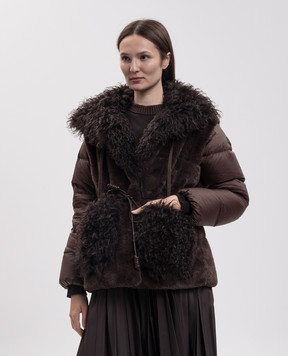 Moncler Коричневая пуховая куртка-трансформер Immersif L20931A0018389B1C