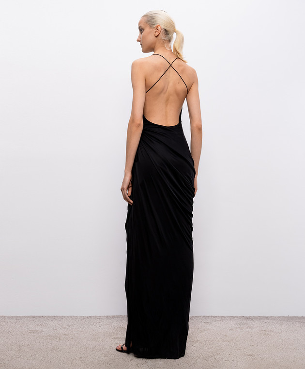 Versace Чорна сукня з драпіруванням 10246921A12497 зображення 3