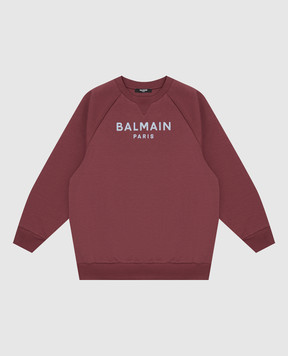 Balmain Дитячий бордовий світшот BZ4I50Z37281214