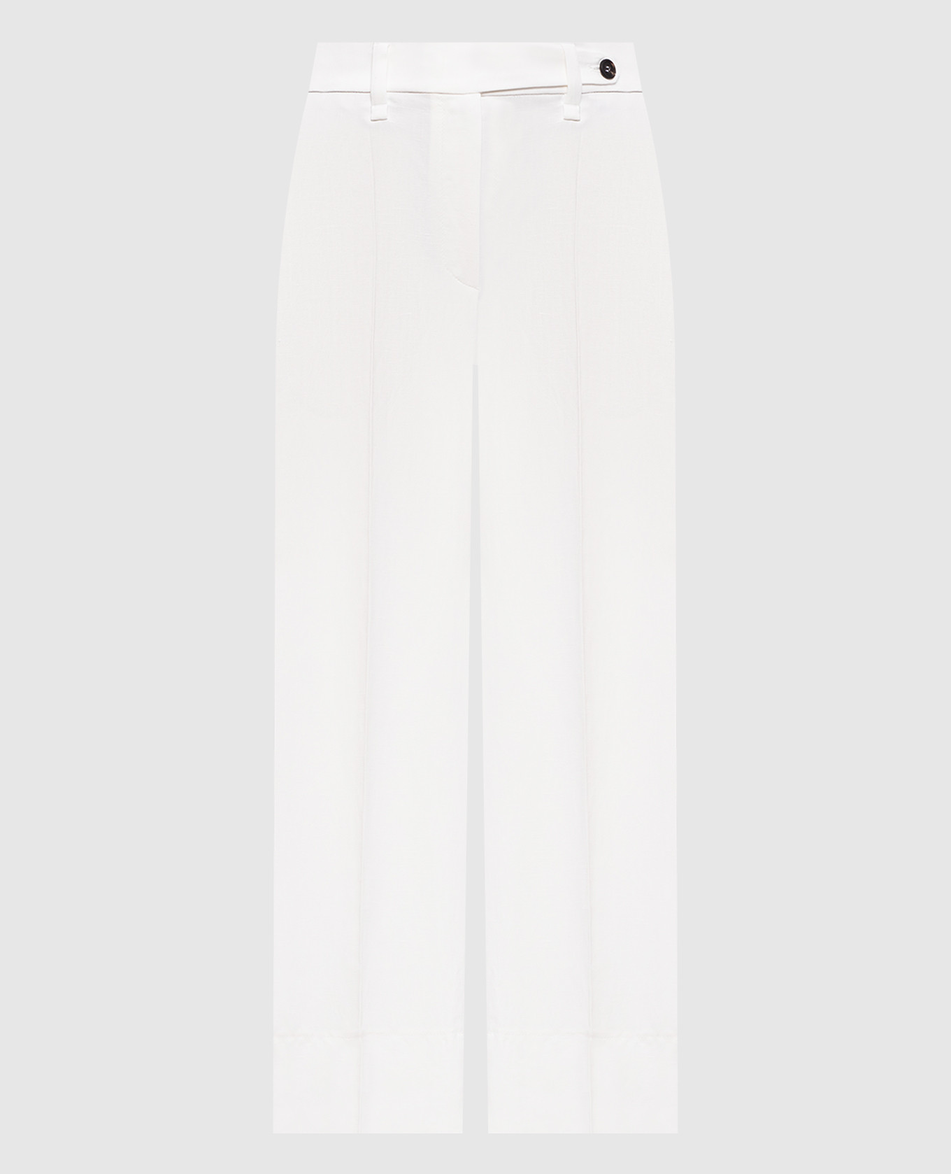 Белые брюки с льном