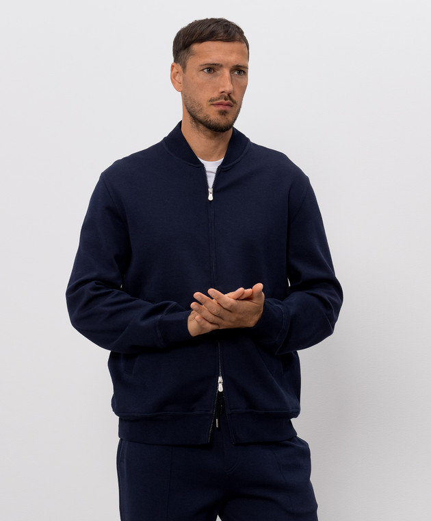 Brunello Cucinelli Синяя спортивная куртка MM8319072G изображение 3
