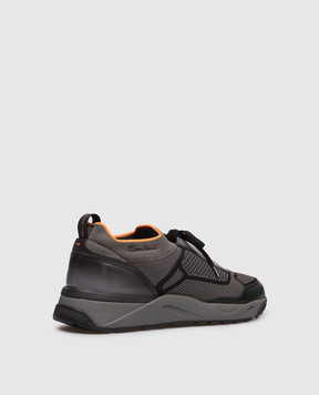 Santoni Сірі комбіновані кросівки з логотипом MBIO22135ANETZNP
