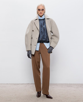 Brunello Cucinelli Коричневые брюки с шерстью MG548P9277