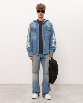 Off-White Синие джинсы с прорехами 44MYA19IF26D002