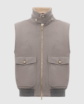 Brunello Cucinelli Сірий пуховий жилет з вовни MM4701624
