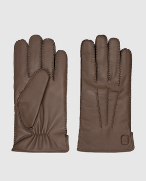 Trussardi Коричневі шкіряні рукавички E302X000003NMG001L40