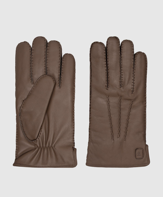 Trussardi Коричневі шкіряні рукавички E302X000003NMG001L40