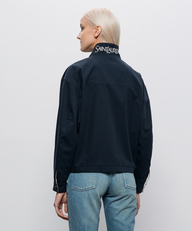 Saint Laurent Двостороння куртка з вишивкою монограми A0001RY6J98 зображення 5