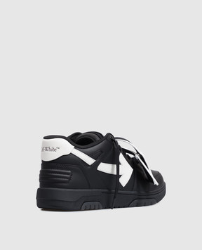Off-White Чорні шкіряні кросівки Out Of Office M189C9L019