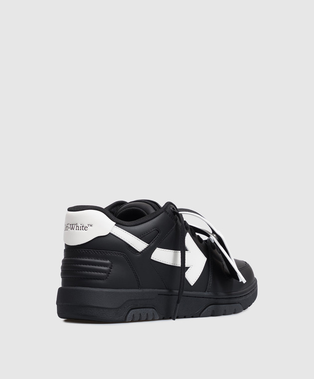 Off-White Чорні шкіряні кросівки Out Of Office M189C9L019 зображення 3