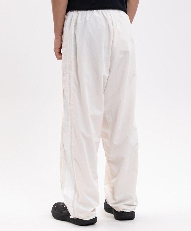 Vetements Спортивные штаны айвори с вышивкой логотипа MH27TP104W изображение 4