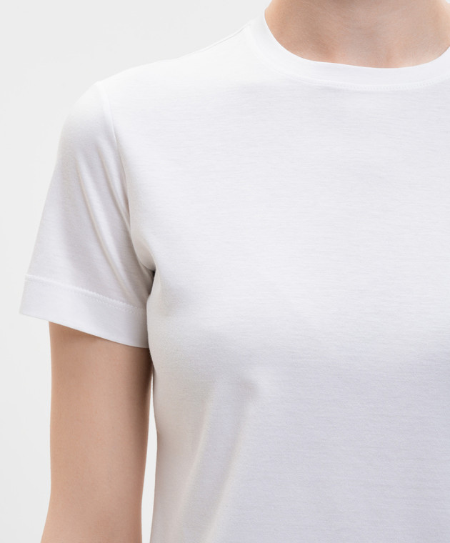 Marco Pescarolo Белая футболка из хлопка AMATAD53Y00 изображение 5