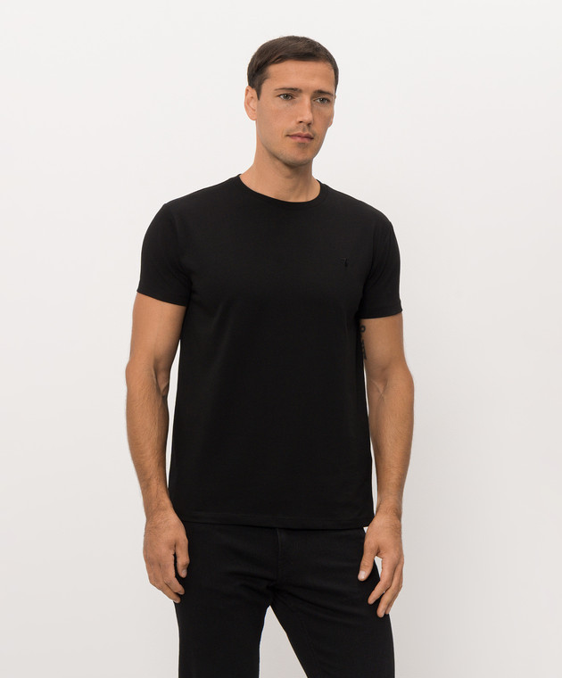 Trussardi Чорна футболка з вишивкою емблеми G0228000123NMTS01J01 зображення 3